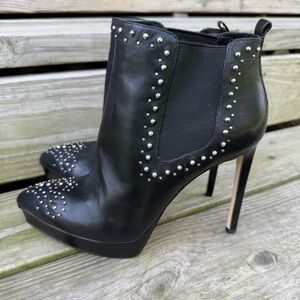 Michael KORS Black Studded Platform Stiletto High Heel Ankle Chelsea Booties 9.5